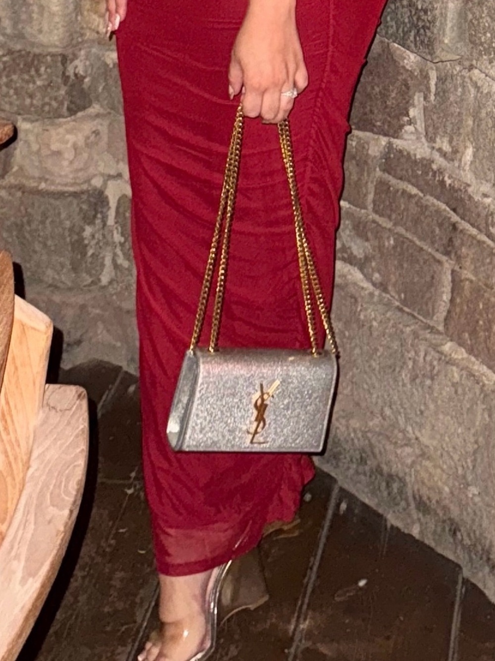 Saint Laurent Silver Metallic Minaudiere with Gold Hardware - Picture 11 of 11